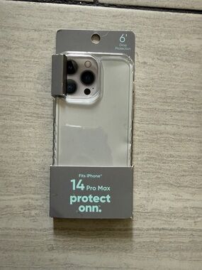 protect onn. Clear White Protective Case for iPhone 14 Pro Max